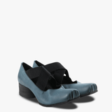 blue shoes, side view