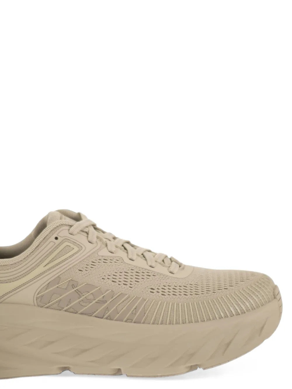 Tan shoes, side view