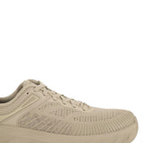Tan shoes, side view