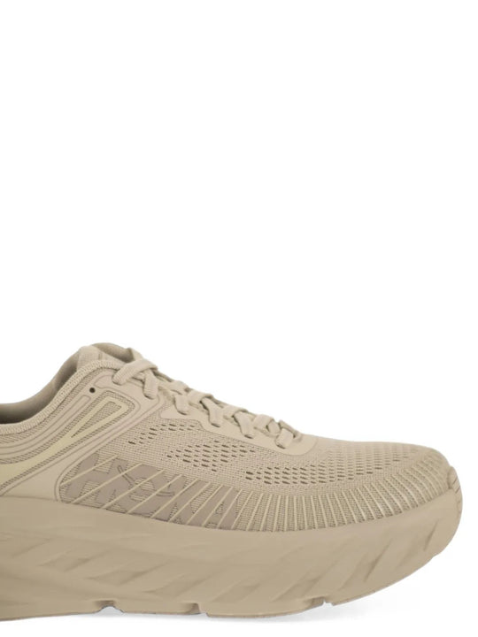 Tan shoes, side view