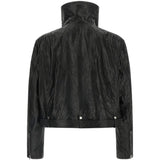 Black jacket, back view showing slim fit