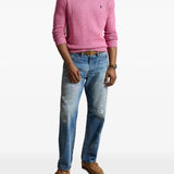 Pink knitwear, full body view