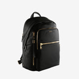 Black backpack, side view