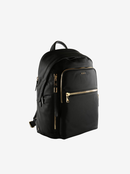 Black backpack, side view