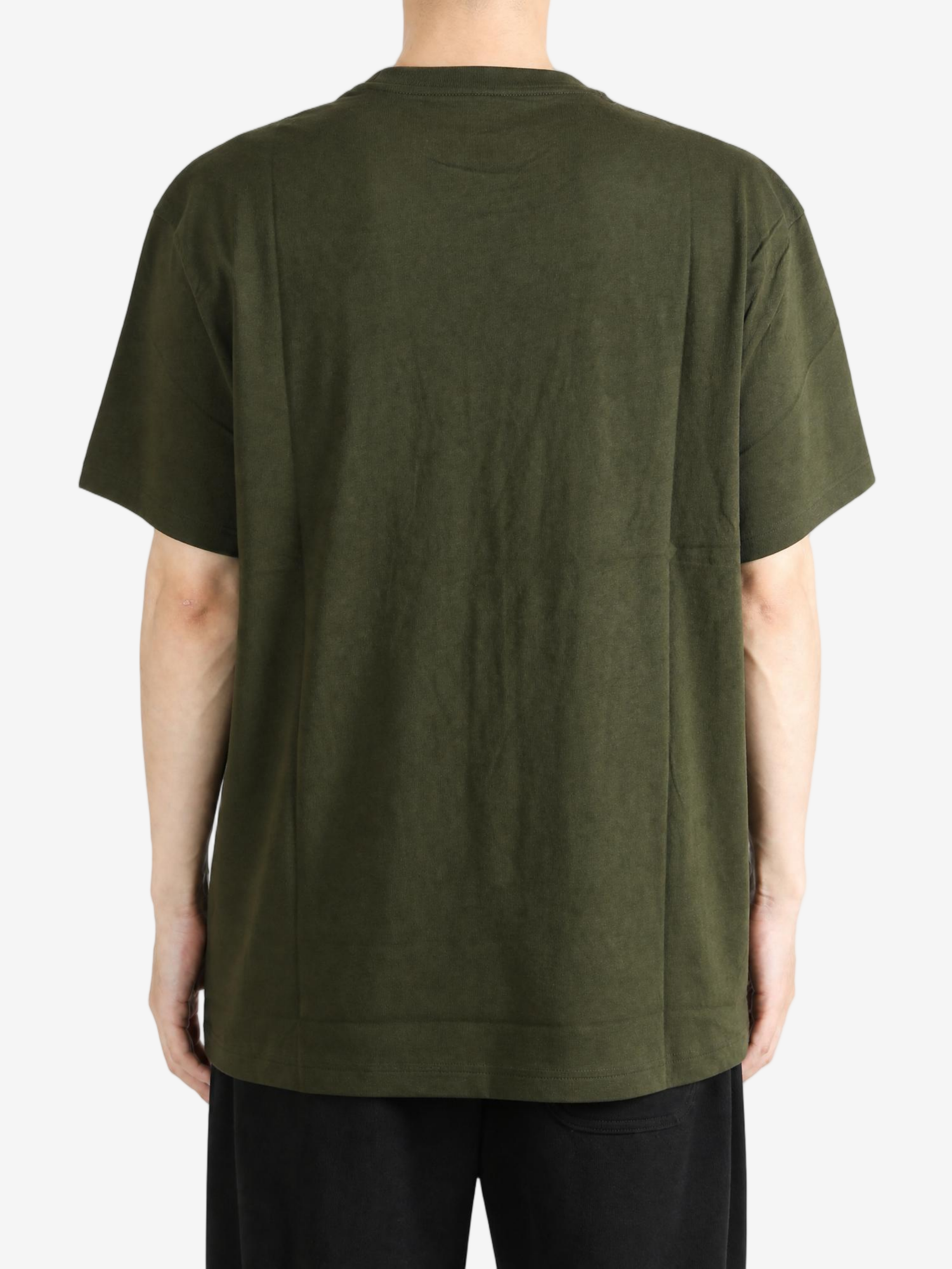 Green t-shirt, full body view
