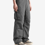 Grey pants, full body view