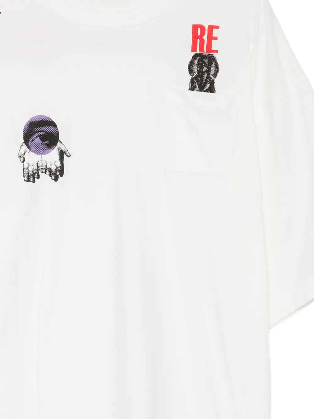 Close up of white t-shirt showing texture of the fabric