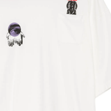 Close up of white t-shirt showing texture of the fabric