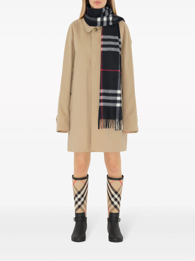 BURBERRY - Unisex Check Cashmere Scarf