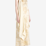 Tan dress, full body view