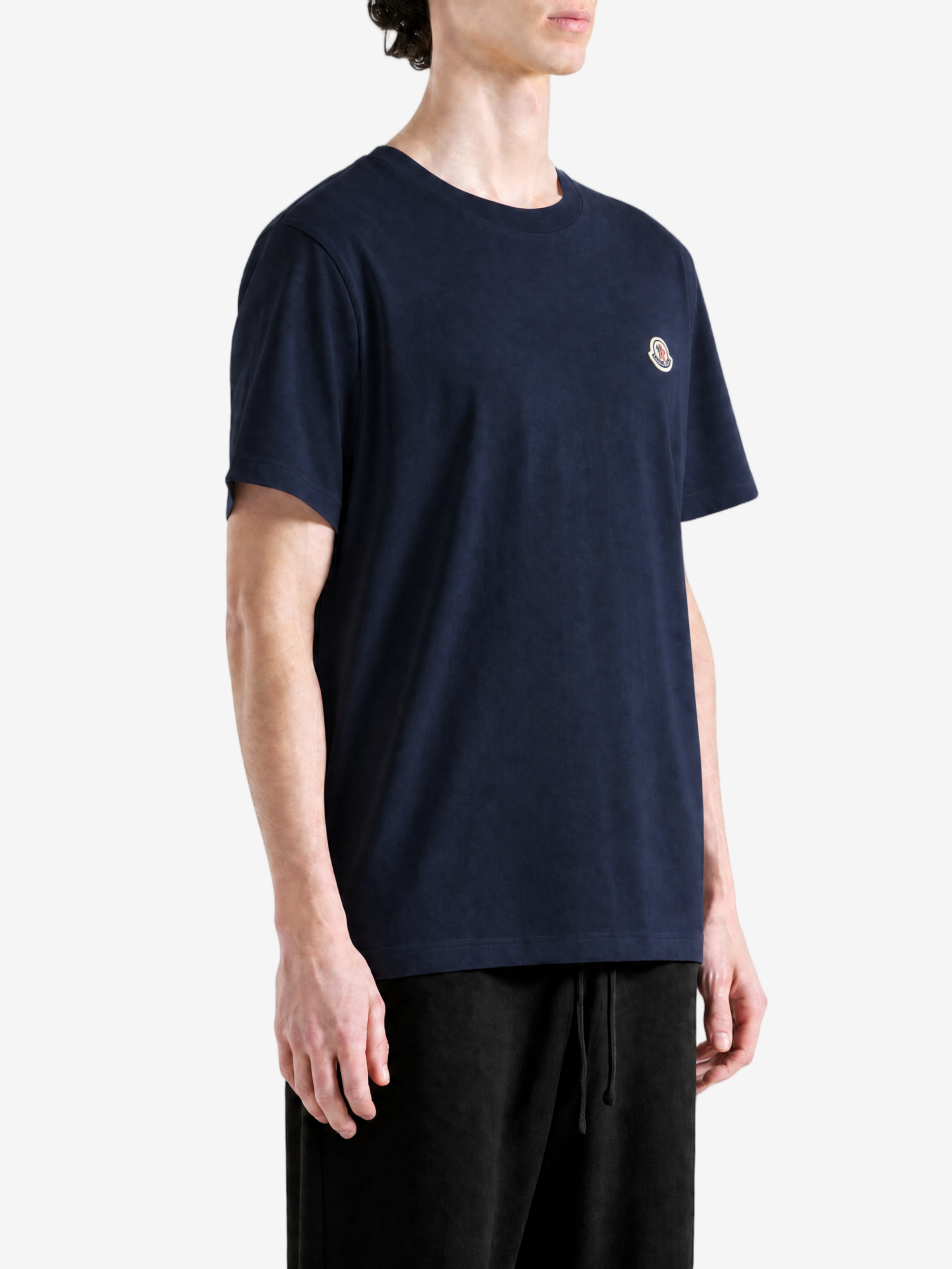 Blue t-shirt, full body view
