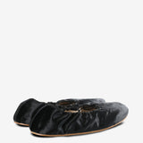 black flats, back view