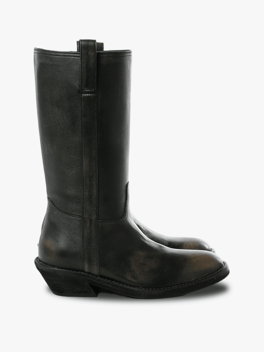 Black boot, front view