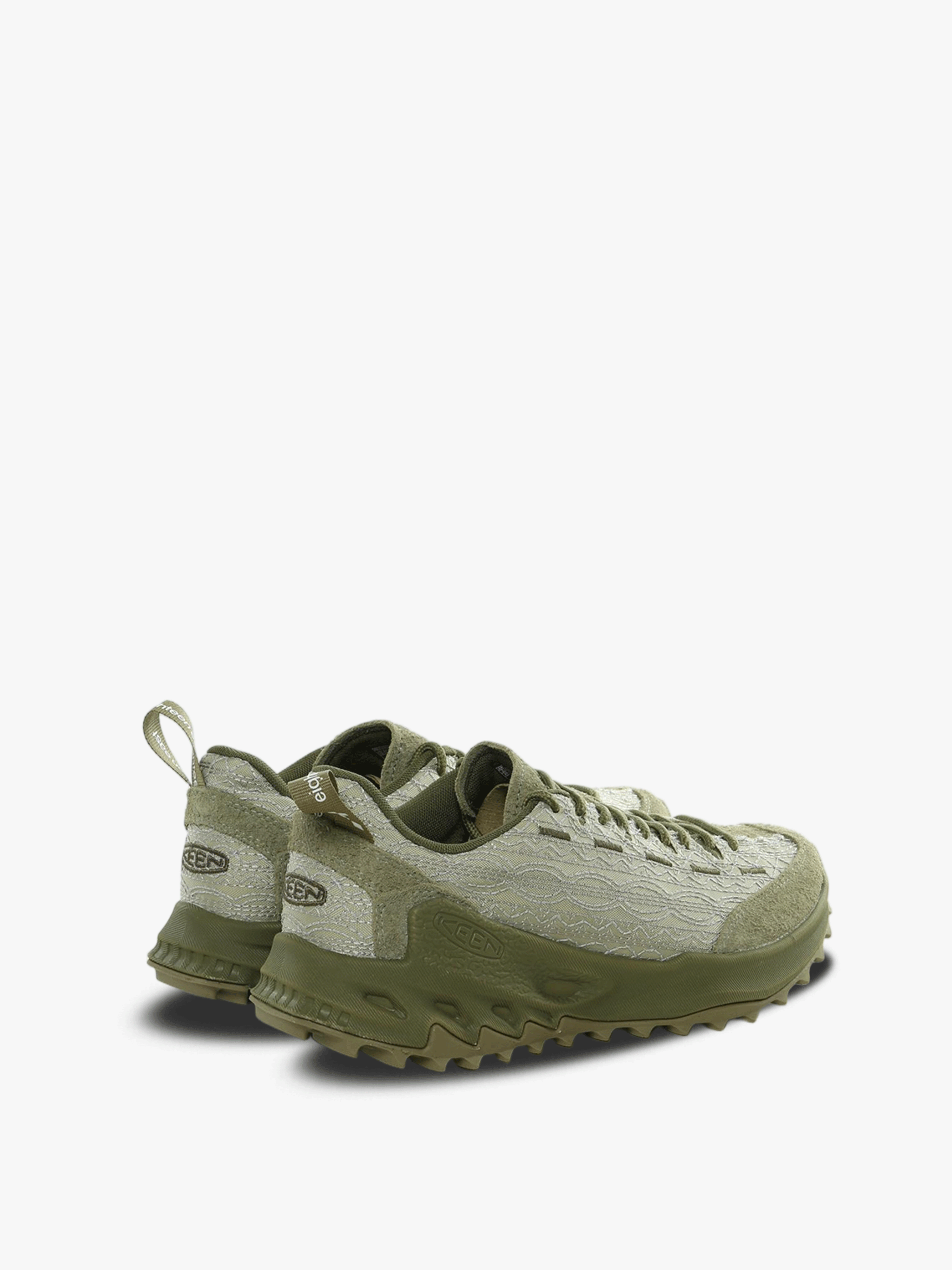 Green sneakers, back view