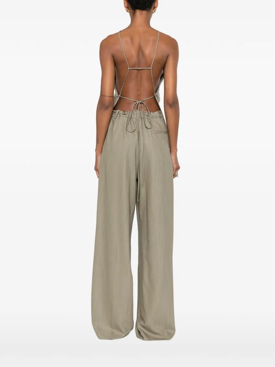 Tan shirt, full body view