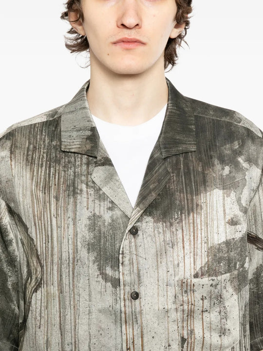 Close up of grey shirts, showing texture of the silk fabric