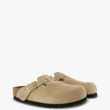 Tan sandals, front view