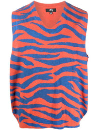 STUSSY - Men Tiger Printed Sweater Vest