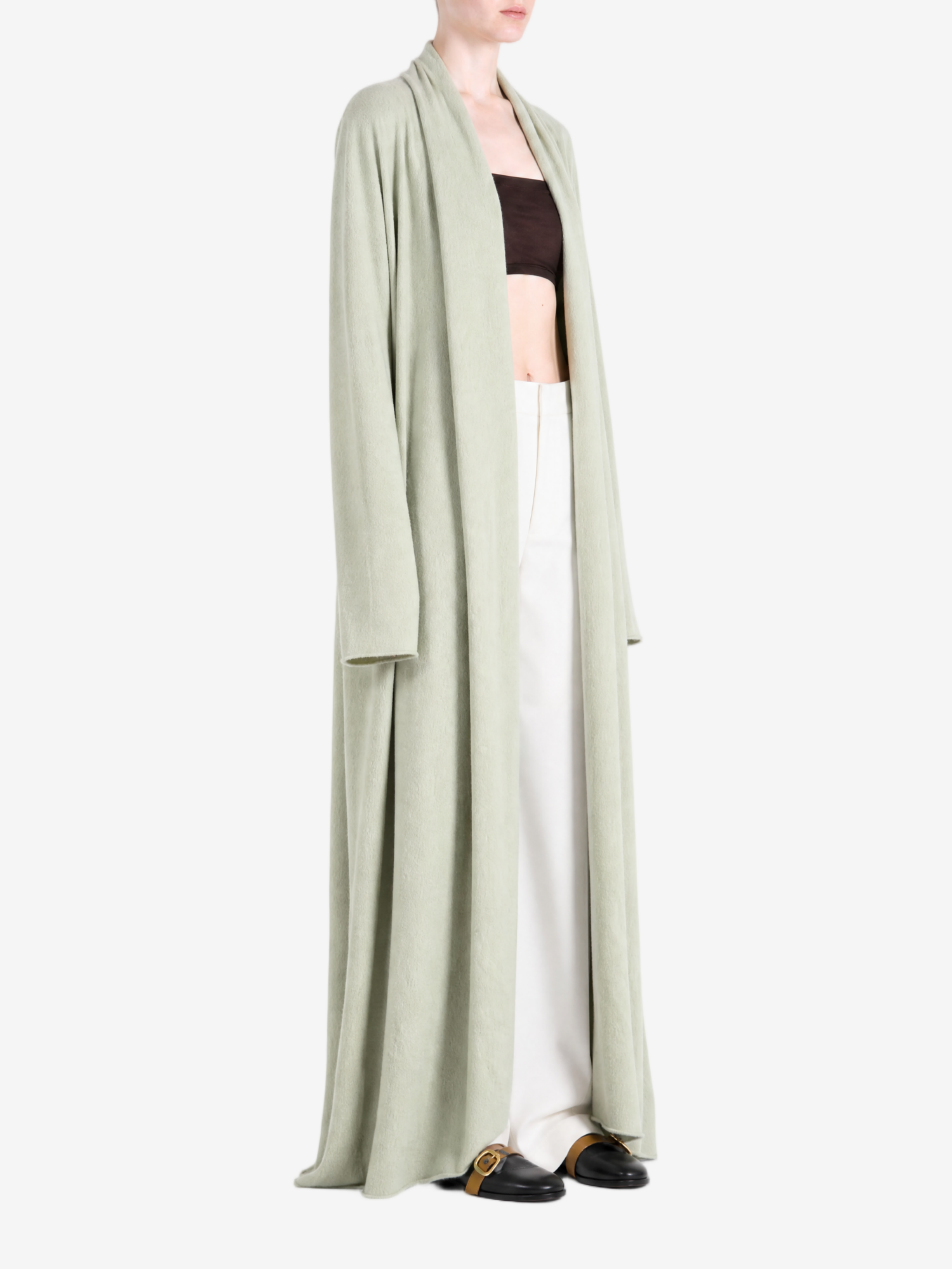Green jacket, full body view