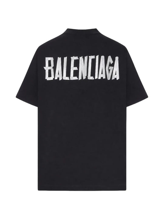 Black t-shirt, back view