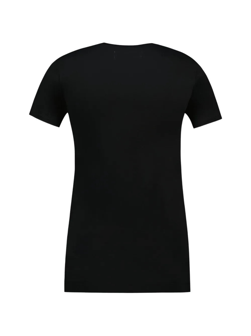Black shirt, back view