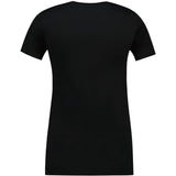Black shirt, back view