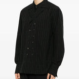 ZIGGY CHEN - Men Layered Collar Double-Breasted Shirt
