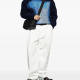 Blue sweater, full body view