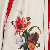 Close up of White scarf, showing texture of the 100% silk fabric