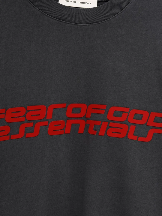 Close up of grey t-shirt,showing texture of the cotton fabric