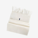 White scarves, front view