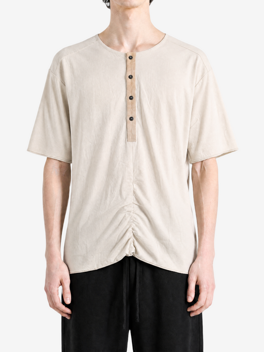 Tan t-shirt, full body view