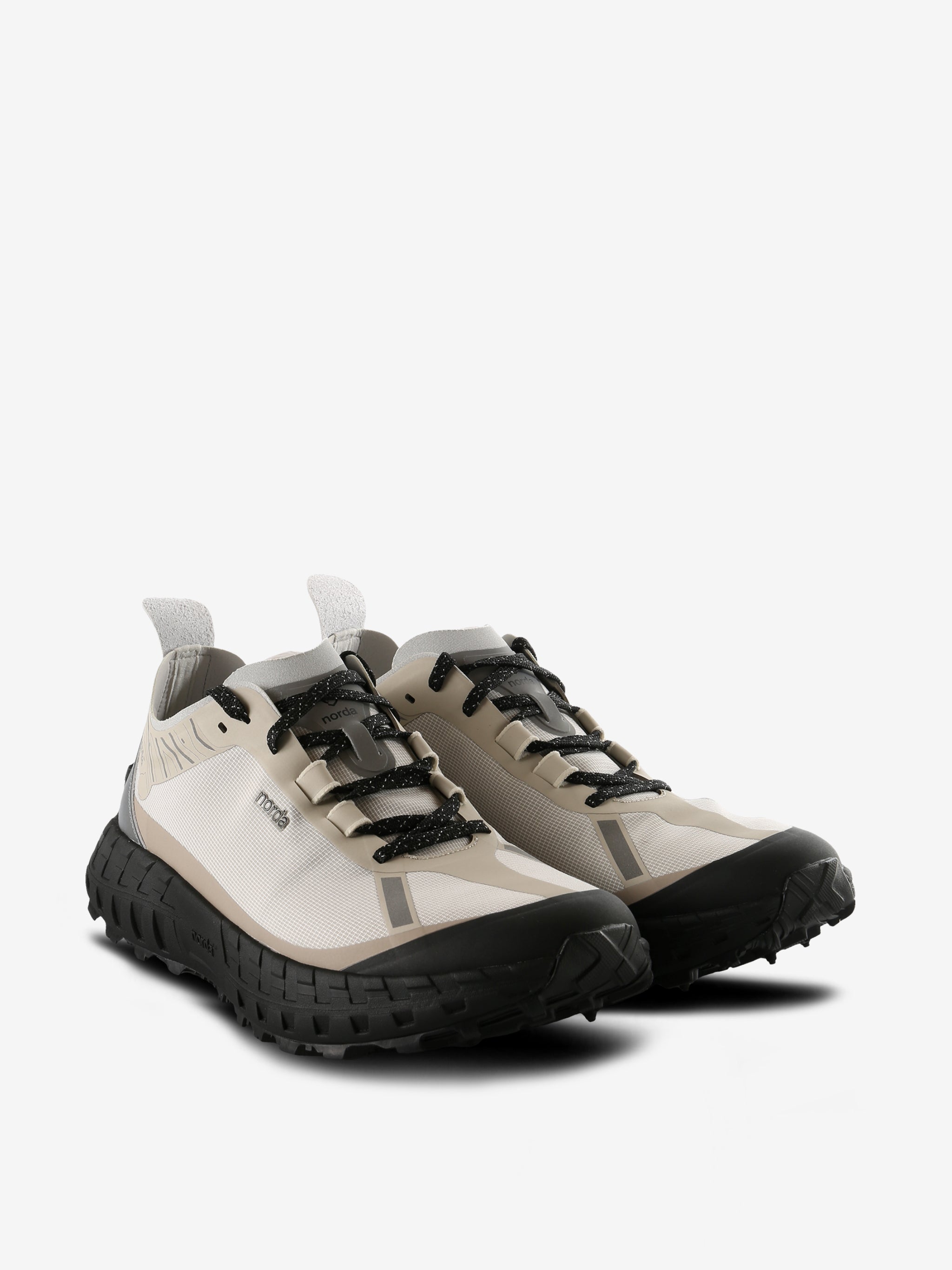 Tan sneakers, side view