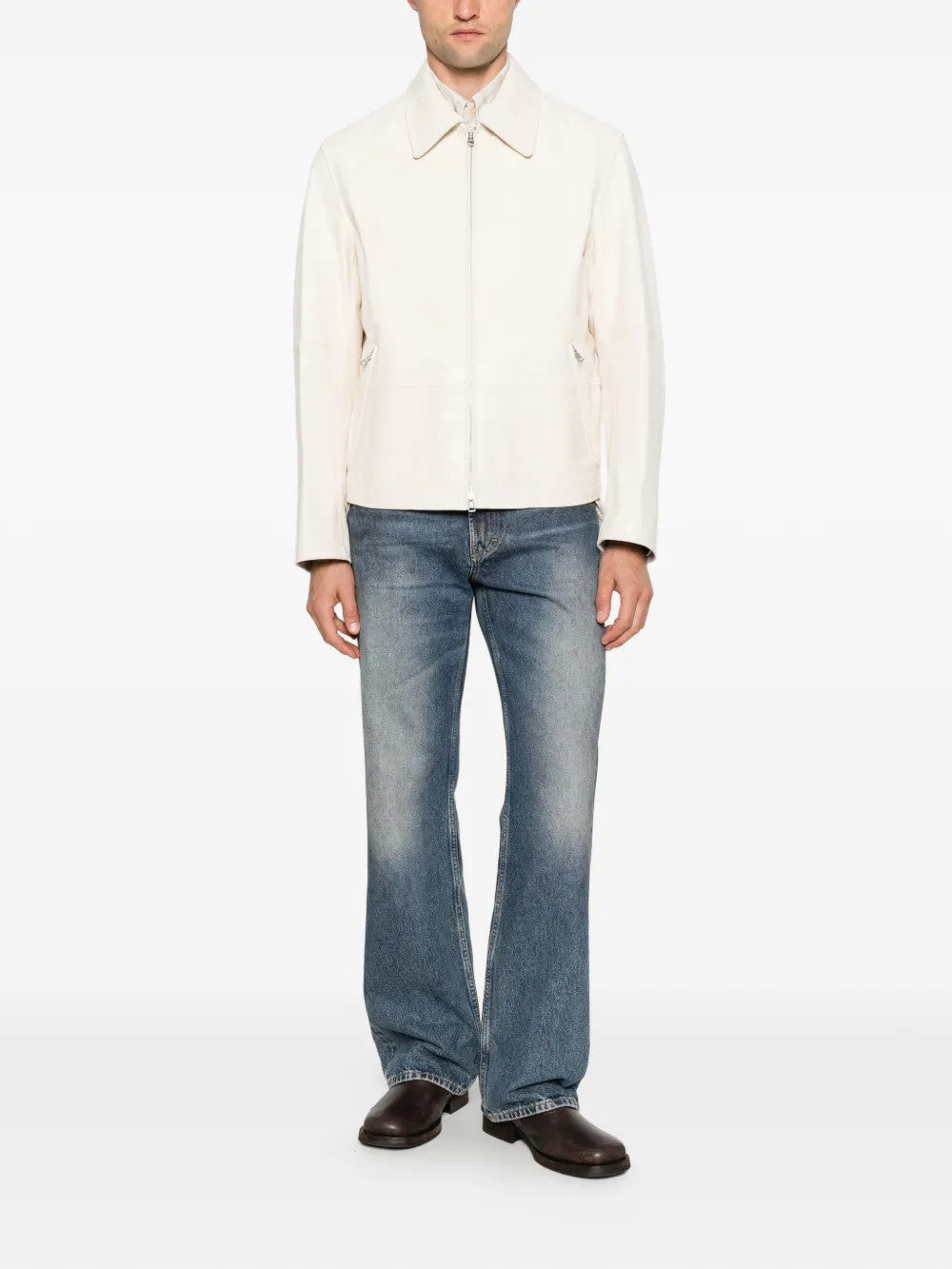 Tan jacket, front view