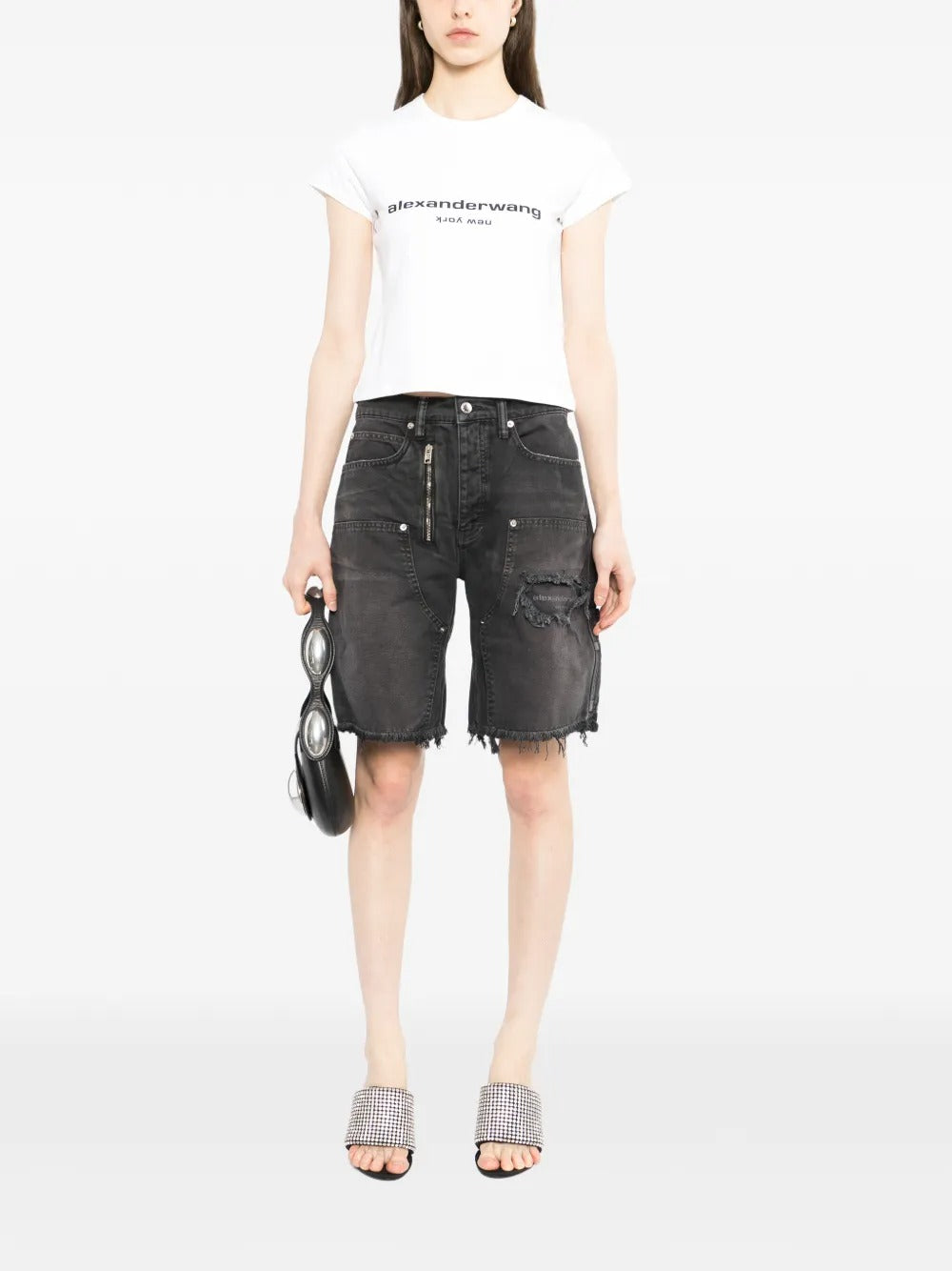 Black short, full body view