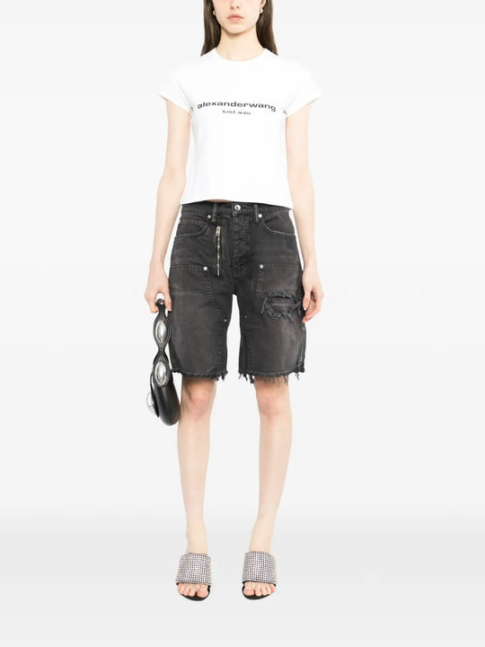 Black short, full body view