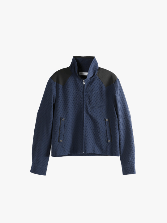 Navy jacket, front view