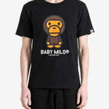 Black t-shirt, full body view