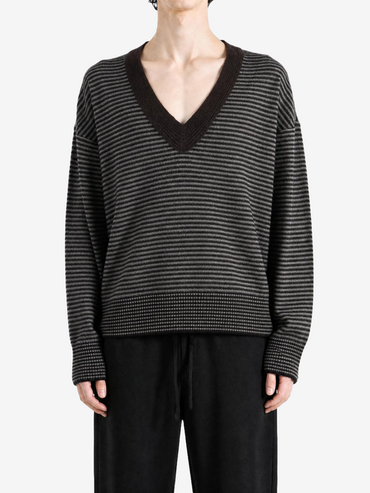 Black knitwear, full body view
