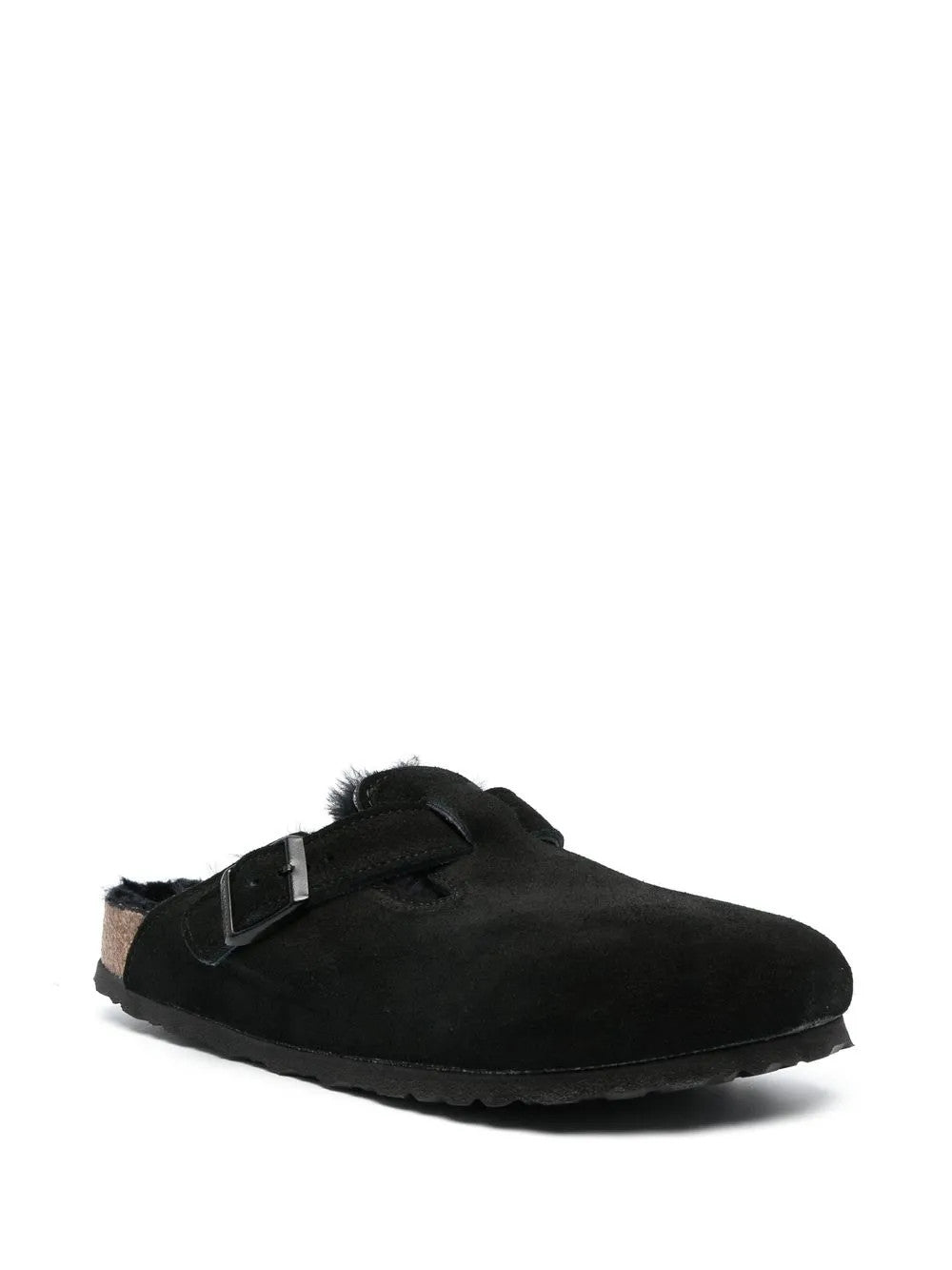 Black sandals, front view