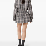 Grey shirts, full body view