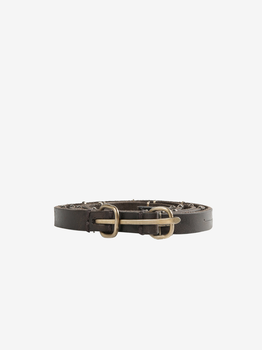 MA+ - "+" Studded Double Oval Buckle Extra Thin Belt