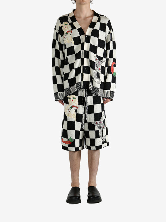 Black cardigan, full body view