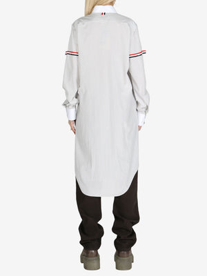 THOM BROWNE - Women Knee Length Easy Fit Point Collar Shirtdress