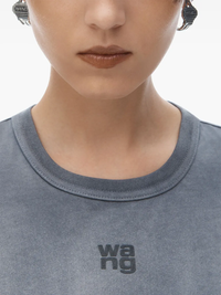 T BY ALEXANDER WANG - Women Essential JSY Shrunk W/Puff Logo & Bound Neck Tee