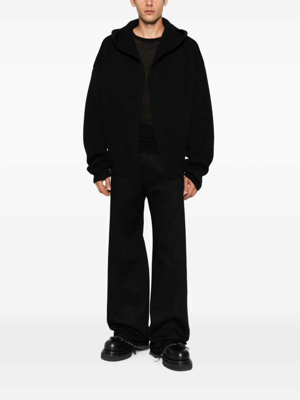 Black hoodie, full body view