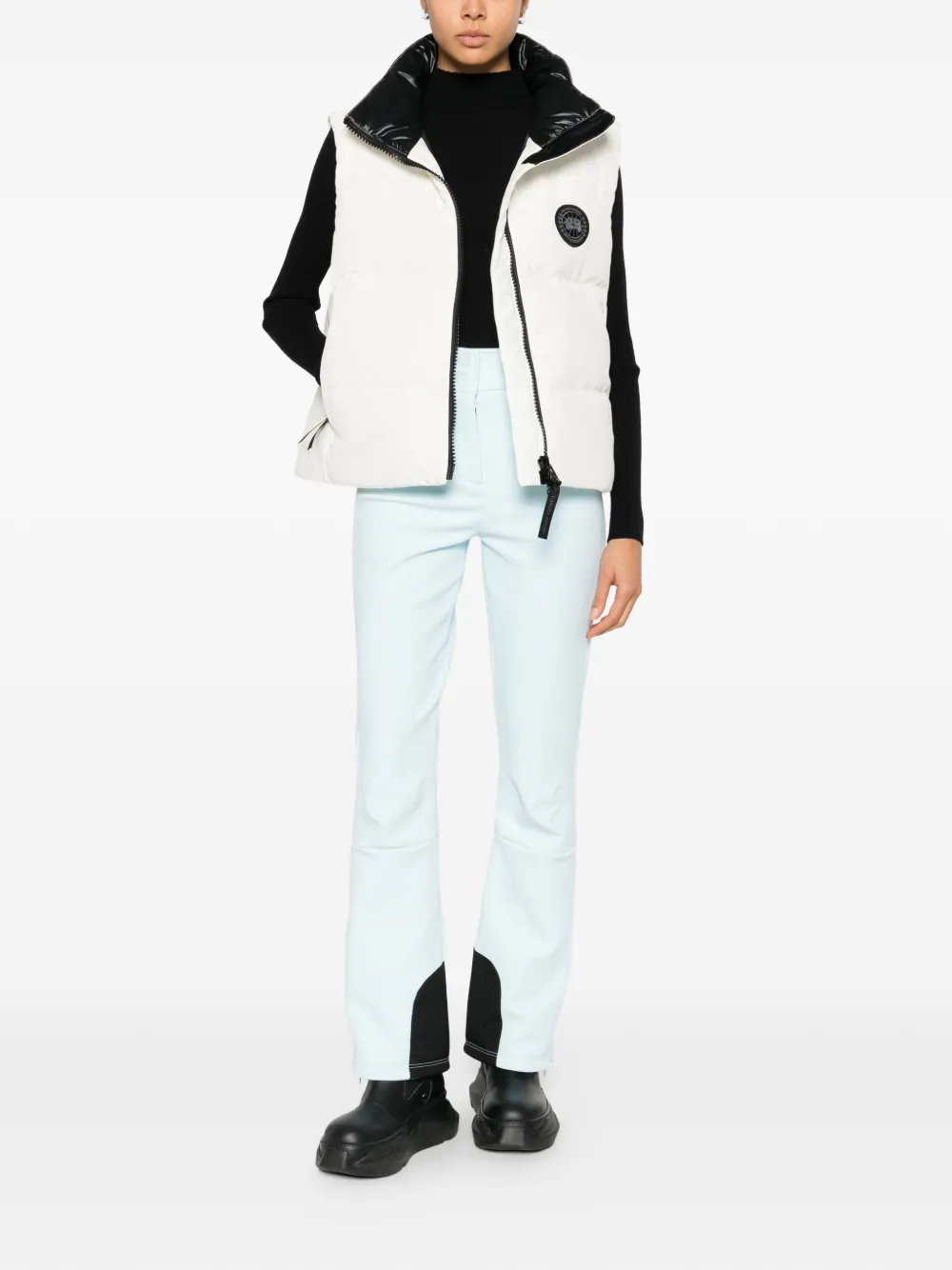 white vest, full body view