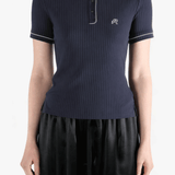 Blue t-shirts worn by a person, showing the t-shirts fit