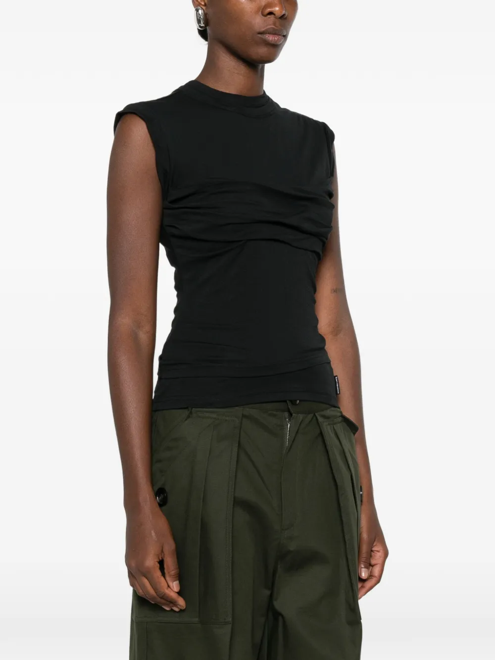 Black top, full body view