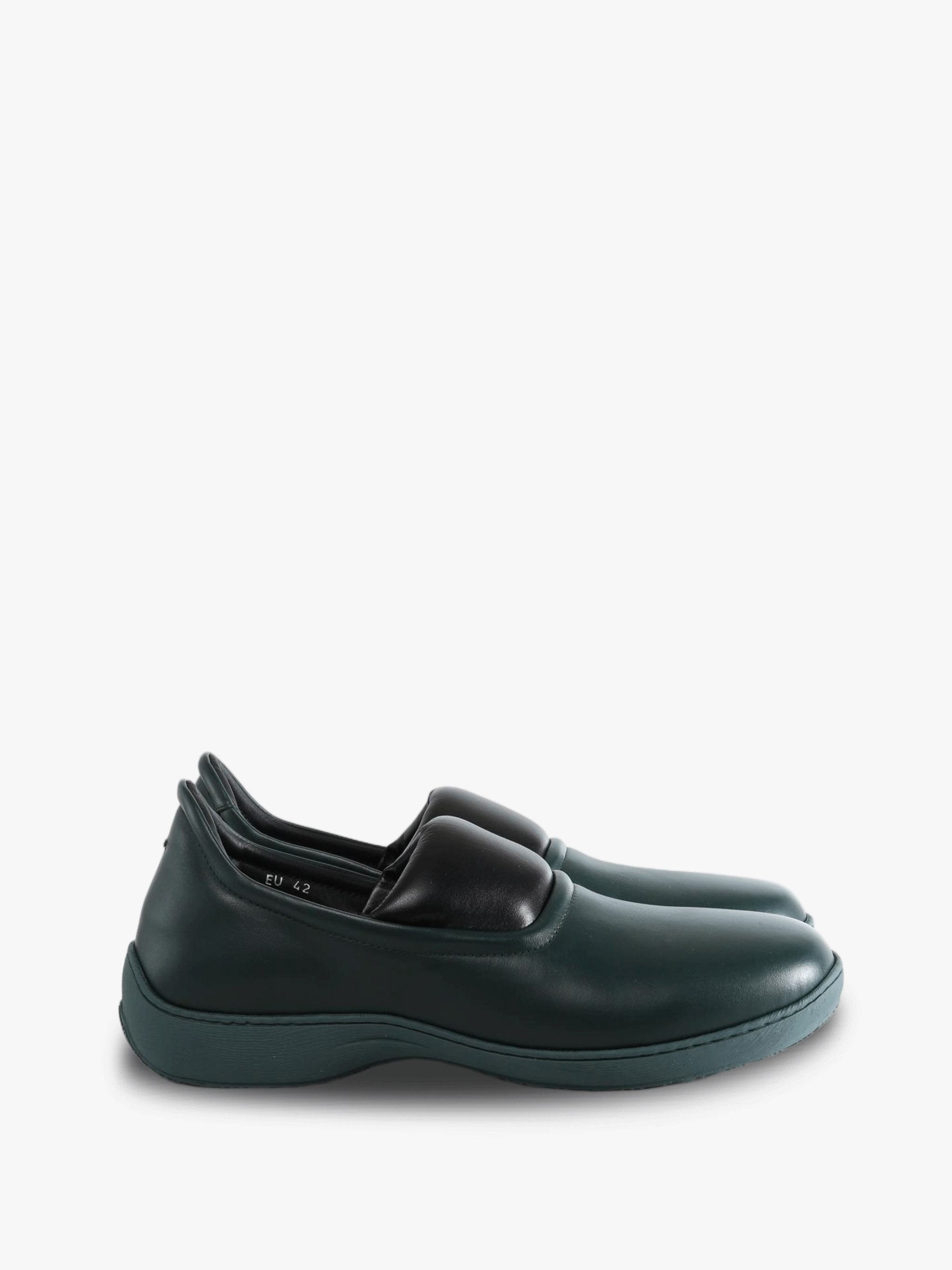 Green shoes, side view